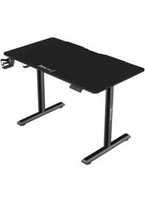 pro.tec Schreibtisch höhenverstellbar Pomona , Schwarz , Metall, Holzwerkstoff , Rechteckig,Rechteckig , 110x117x60 cm , Büromöbel, Schreibtische, Schreibtische