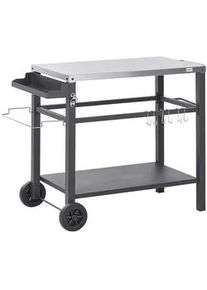 Beliani Servierwagen Schwarz Spiazzi , Metall , 60x83x115 cm , Grills, Holzkohlegriller