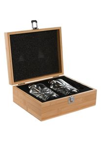 Esprit Whisky-Set Home natürlich Bambus Kristall, Cocktailgläser, Braun