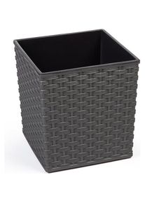 Lamela, Blumentopf, Flowerpot Rattan 597-50, plastic, Ø 40 cm, grey