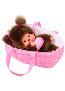 Magni Monchhichi Plüschfigur Girl mit Cot 20cm (20 cm)