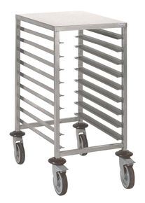 Chariot échelle en inox ECO norme européenne à 9 niveaux | Professionnel | HoReCa | CHR