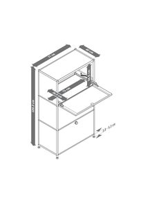 Tchibo - Metall-Kommode &raquo;Cn3&laquo; mit 3 Klappenf&auml;chern - 77x40x120,3cm - chrom - Stahl / Kunststoff / Kunststoff