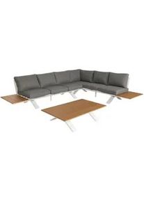 MCW Garten-Garnitur weiß, hellgrau , Metall , Gartenmöbel, Gartengarnituren, Gartenmöbel-Sets