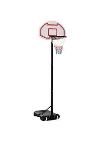 HOMCOM Basketballkorb, Stahl, Schwarz / Rot / Weiß, 73L x 49B x 194-249H cm , Metall , 49x73 cm , Freizeit & Co, Sport & Fitness