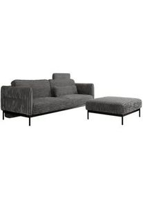 MKS Schlafsofa Salento Dunkelgrau Cord , Textil , L-Form , 221x82x193 cm , Oeko-Tex® , Babymöbel & Kindermöbel, Kinderzimmer & Jugendzimmer, Schlafsofas