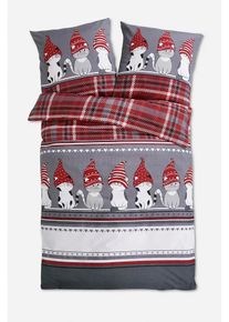 bonprix Lenjerie de pat cu pisicuțe, gri, 1x 80/80 cm, 1x 135/200 cm