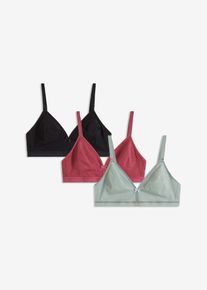 bonprix Femei Sutien fără armătură cu bumbac organic (set/3 buc.), negru, 90A