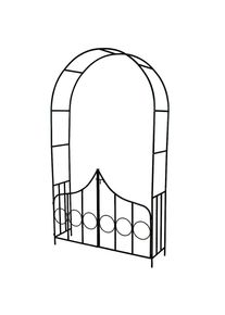 TecTake Arco para enredaderas de acero con puertas verde - 400766