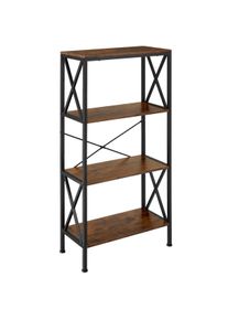 TecTake Estantería Barry 61,5x31,5x133,5cm Madera industrial oscura, rústica - 404712