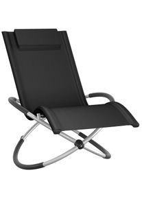 TecTake Tumbona Paulina ergonómica, plegable, 150 kg negro - 404996