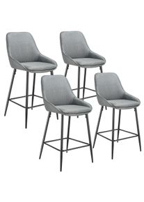 TecTake Taburete alto SIERA con respaldo Tejido gris/negro - 405870