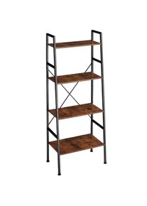 TecTake Estantería Liverpool 61,5 x 36,5 x 150cm - Madera industrial oscura, rústica - 404148