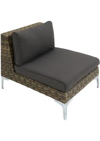 TecTake Pieza modular para conjunto de ratán Villanova central antracita-jaspeado - 404417