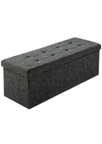 TecTake Banco-arcón plegable de poliéster con almacenamiento, 110x38x38 cm gris oscuro - 402236