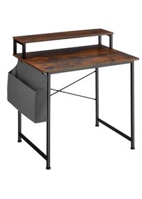 TecTake Scrivania con ripiano e sacca in tessuto - industriale scuro, 80 cm - 404662