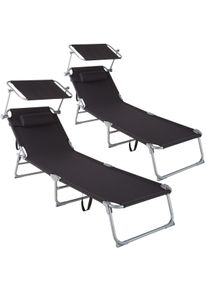 TecTake 2 Tumbonas Chloe negro - 403416