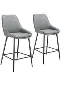 TecTake Taburete alto SIERA con respaldo Tejido gris/negro - 405856