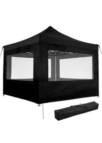 TecTake Gazebo pieghevole Olivia 3x3 m con 4 elementi laterali - nero - 403154