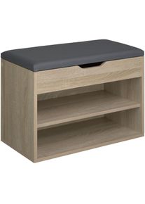 TecTake Banco zapatero Jasmina 60x30x43,5cm madera clara, roble Sonoma - 403616