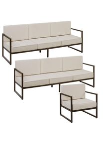 TecTake Conjunto de jardín COMOSA para 7 personas, acolchado XXL marrón/beige - 405820