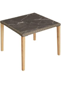 TecTake Tavolo in rattan Taranto 93,5 x 93,5 x 75 cm - naturale - 404803