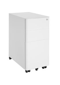 TecTake GmbH tectake Armadietto per pratiche con rotelle Parvus, 2 cassetti, 1 porta fascicoli - bianco - 405235