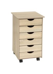 TecTake Cajonera con 6 cajones 65x36x40cm madera clara, roble Sonoma - 401788