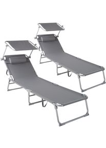 TecTake 2 Tumbonas Chloe gris - 403414