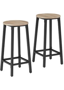 TecTake 2 taburetes de bar Corby madera industrial clara, roble Sonoma - 404333