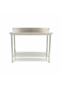 Maxima Mesa de acero inoxidable -80 x 70 cm - altura regulable - con protector contra salpicaduras