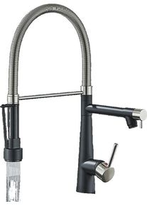 KLARWERK Bjorn | Rubinetto cucina Gastronomy nero opace Due docce | Rubinetto cucina professionale acciaio inossidabile | Ristorante doppio lavello