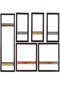 SIT-MÖBEL SIT Möbel Estantería de pared | 6 piezas | madera recuperada | serie RIVERBOAT | W 105 x D 25 x H 75 cm | colorido