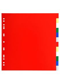 Exacompta - Cod. 93H - Divisori per raccoglitori ad anelli con 12 tasti neutri - Polipropilene morbido 120 micron multicolore - A4 maxi - 50 pezzi