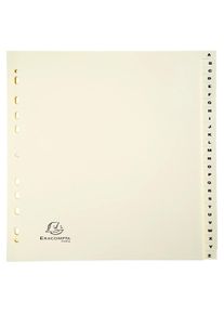 Exacompta - Cod. 1126E - Divisori per raccoglitori ad anelli con 26 tasti alfabetici A-Z - Cartoncino avorio 155 g/mq - Formato A4 - 5 pezzi