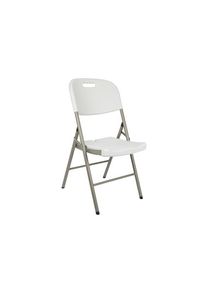 Perel Silla plegable, resistente a la intemperie, asa, máx. 300 kg, blanco
