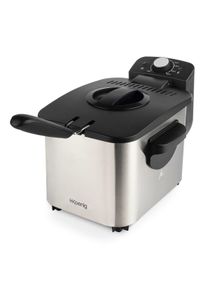 H.Koenig DFX500 FRYER ELÉTRICA, 3L, Filtro de absorção de cheiro, 2200 W, Ajuste precoce até 190 ° C, termostato, tamanho compacto