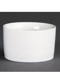 Conjunto de 12 ramequins contemporâneos brancos de 80 mm. Olympia