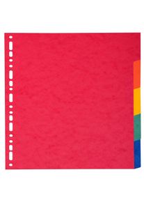 Exacompta - Cod. 1405E - Divisori per raccoglitori ad anelli con 5 tasti neutri - Cartoncino lustr&eacute; 225 g/mq multicolore - A4 - 25 pezzi