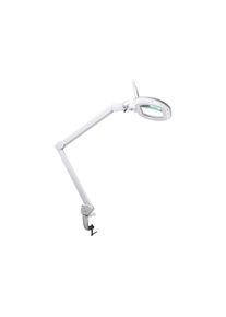 Velleman Lámpara de lupa LED con abrazadera, brazo giratorio, interruptor on/off y dimmer, 60 LEDs, aumento 2.25x,para lectura, pasatiempos y trabajo,