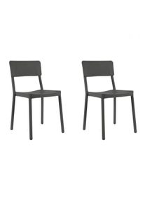 Resol LISBOA Set 2 Silla Interior, Exterior Gris Oscuro