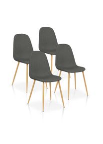 Furniture Style Pack de 4 sillas de comedor estilo Nórdico color Gris Pizarra. Modelo Margot