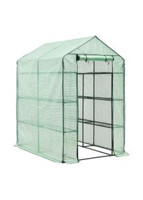 Helloshop26 - Serra da giardino Vale in acciaio e polietilene con ripiani integrati 120 x 170 x 194 cm verde 03_0008258