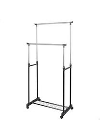 Cabideiro Duplo Max Home, Altura Ajustável, com Rodas e Cabideiro Inferior