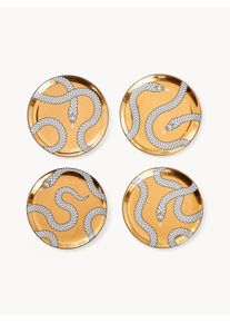Jonathan Adler Porcel&aelig;ns-underlag Eden med guld, s&aelig;t &aacute; 4 Guld Porcel&aelig;n &Oslash; 10 cm