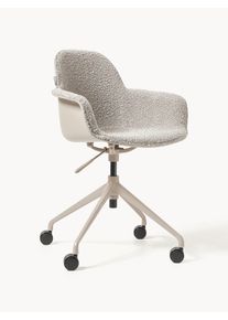 Zuiver Height-adjustable Bouclé Desk Chair Albert Grey Fabric, Bouclé B 59 x D 52 cm