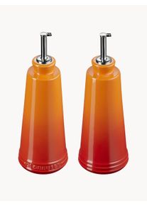 Le Creuset Set de botellas de aceite y vinagre Cherrish Rojo Loza de barro Ø 9 x Al 20 cm