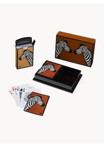 Jonathan Adler Playing Cards Set Zebra Brown, Black, White Plastic Set med olika storlekar.