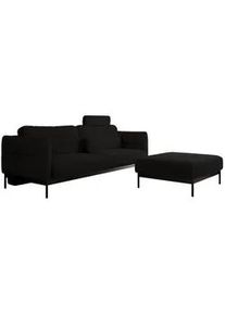 MKS Schlafsofa Salento Schwarz Boucle , Textil , L-Form , 221x82x193 cm , Oeko-Tex® , Babymöbel & Kindermöbel, Kinderzimmer & Jugendzimmer, Schlafsofas