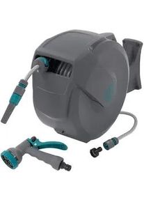 ECD Germany ECD-Germany Schlauchaufroller 30m , Grau , Kunststoff , 21x43x60.5 cm , Gartenzubehör, Gartenpflege, Bewässerung